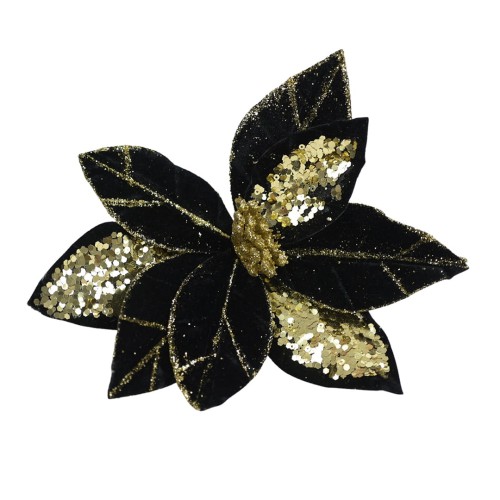 Sztuczna gwiazda na klipsie w kolorze czarno/złotym 20 cm