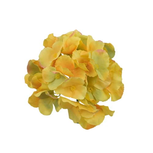 Sztuczna hortensja w kolorze żółto/zielonym 19 cm