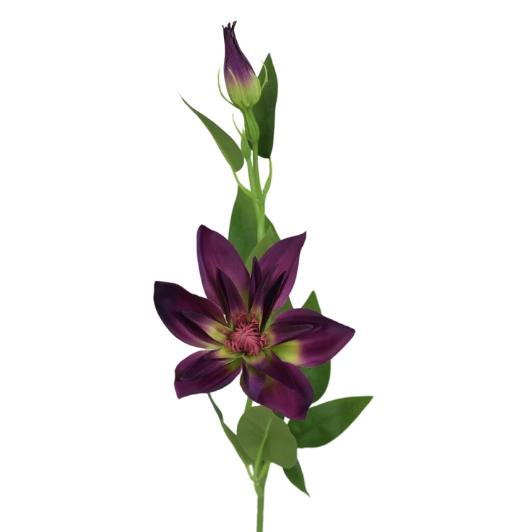 Sztuczny klematis na piku w kolorze fioletowo/fuksji 47 cm