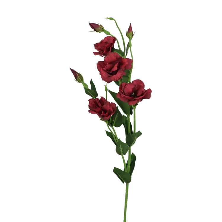 Sztuczna gałązka, eustoma w kolorze czerwonym 84 cm