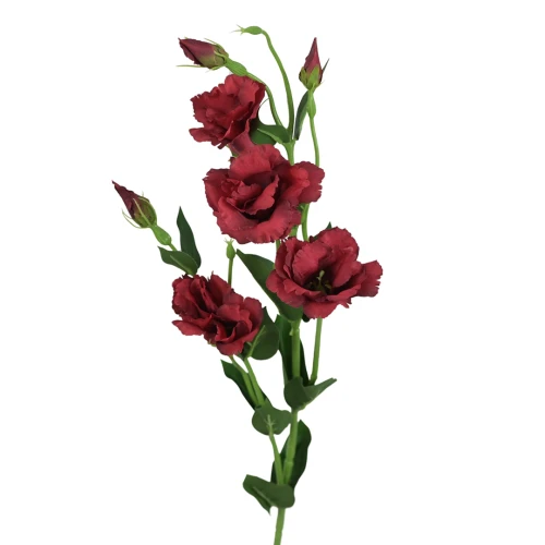Sztuczna gałązka, eustoma w kolorze czerwonym 84 cm