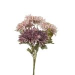 Sztuczny bukiet chryzantemy z dodatkami w kolorze fioletowo/kremowym 40 cm