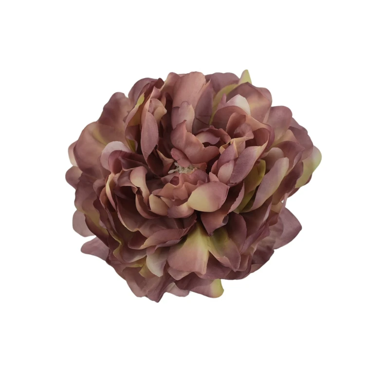 Sztuczna piwonia rozwinięta w kolorze brudnym fiołkowym 15 cm
