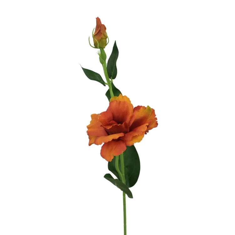 Sztuczna eustoma na piku w kolorze herbacianym 50 cm