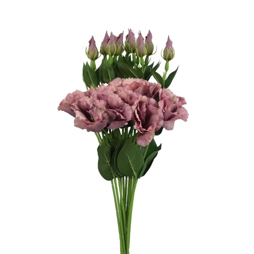 Sztuczna eustoma na piku w kolorze flamingo 50 cm