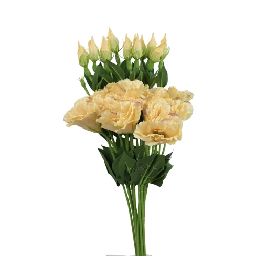 Sztuczna eustoma na piku w kolorze piaskowym 50 cm