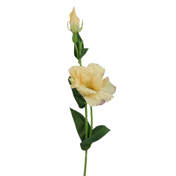 Sztuczna eustoma na piku w kolorze piaskowym 50 cm