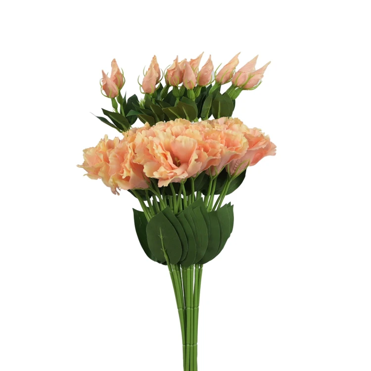 Sztuczna eustoma na piku w kolorze brzoskwiniowym 50 cm