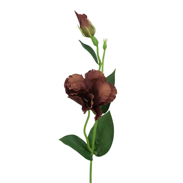 Sztuczna eustoma na piku w kolorze brązowym 50 cm