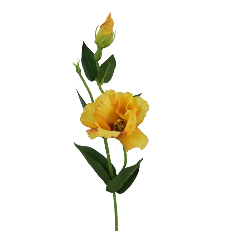 Sztuczna eustoma na piku w kolorze złotym 50 cm