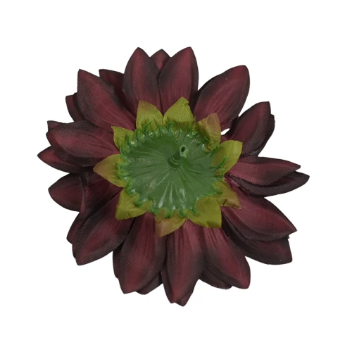 Sztuczny słonecznik w kolorze bordowym 13 cm