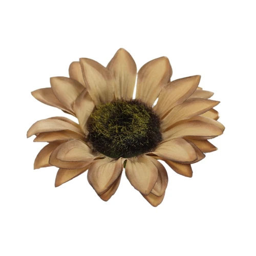 Sztuczny słonecznik w kolorze jasno brązowym 13 cm