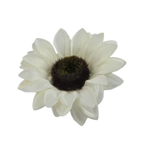 Sztuczny słonecznik w kolorze białym 13 cm
