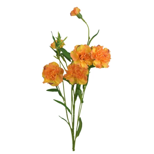 Sztuczny drobny gałązkowy goździk x6 w kolorze pomarańczowym 72 cm