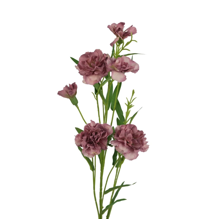 Sztuczny drobny gałązkowy goździk x6 w kolorze fiołkowo/różowym 72 cm