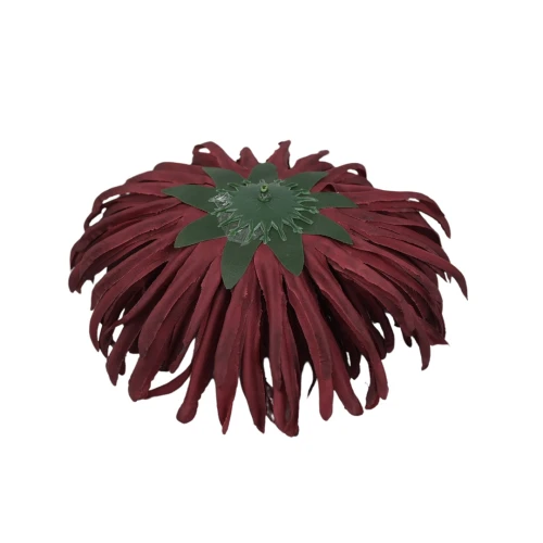 Kwiat sztuczny, chryzantema strzępiata w kolorze bordowym 19 cm