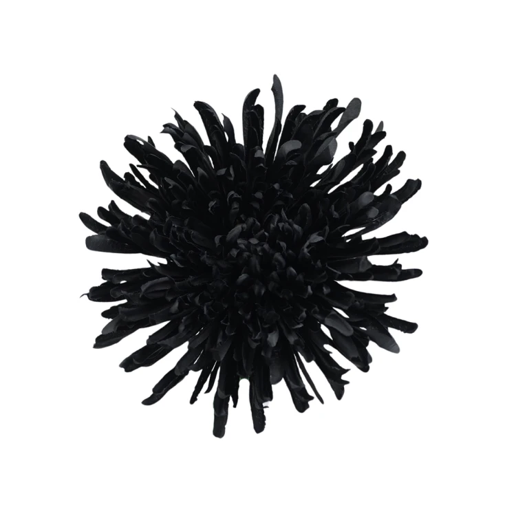 Kwiat sztuczny, chryzantema strzępiata w kolorze czarnym 19 cm