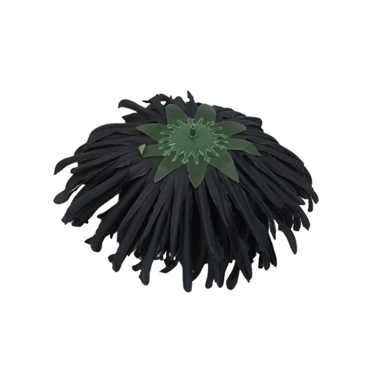 Kwiat sztuczny, chryzantema strzępiata w kolorze czarnym 19 cm