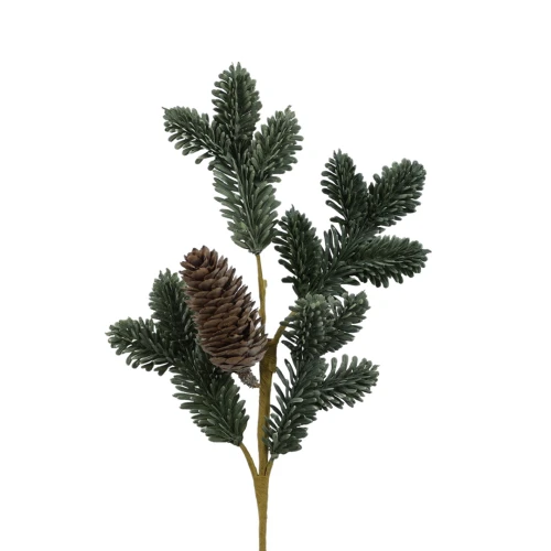 Sztuczny liść klonu w kolorze zielono/szarym 55 cm