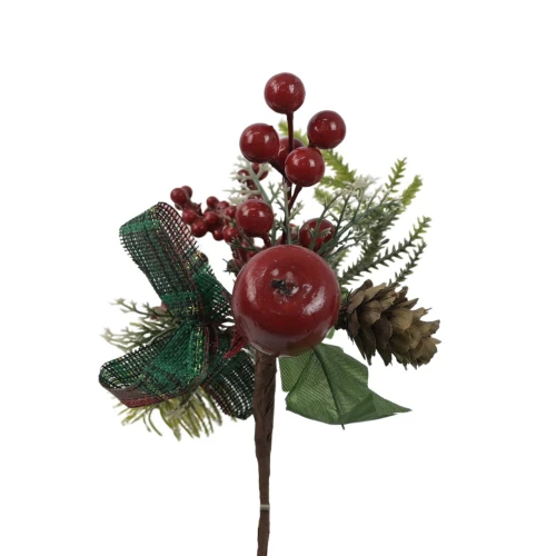 Sztuczny pik jabłko z szkocką wstążką 24 cm