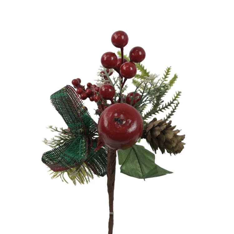 Sztuczny pik jabłko z szkocką wstążką 24 cm