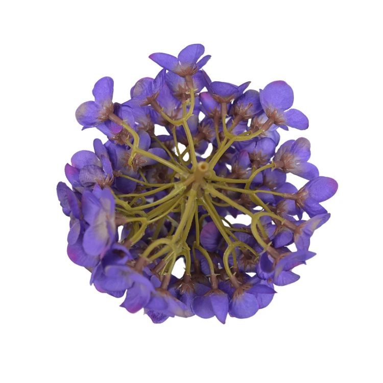 Kwiat sztuczny hortensja w kolorze winogronowym 14 cm