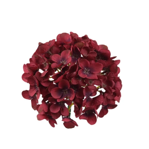 Kwiat sztuczny hortensja w kolorze czerwonym 14 cm