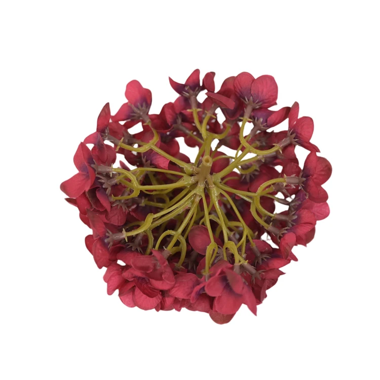 Kwiat sztuczny hortensja w kolorze czerwonym 14 cm