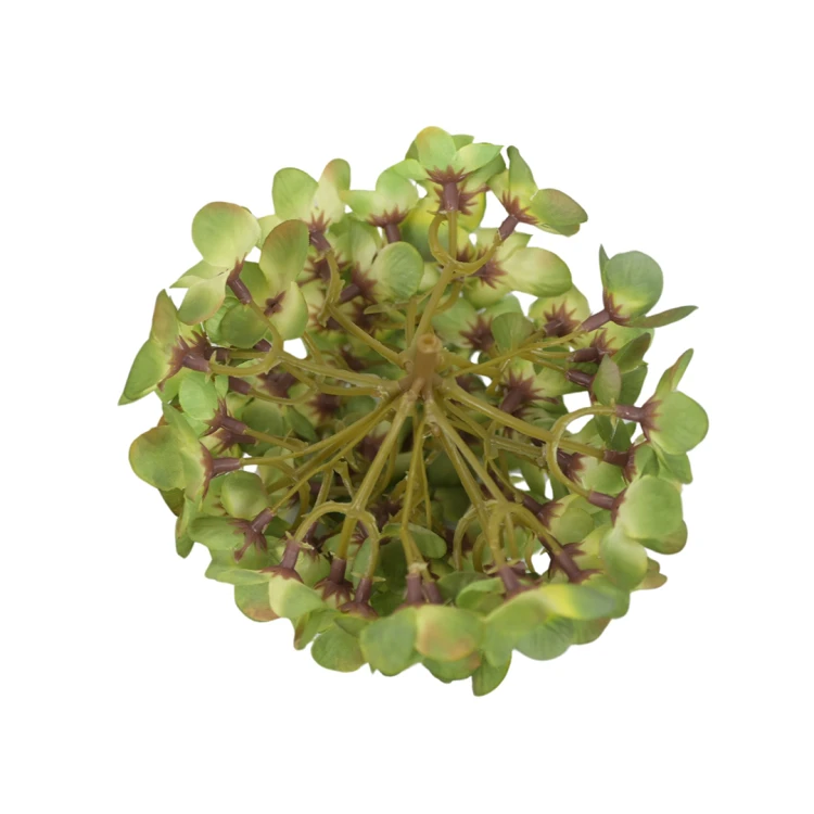 Kwiat sztuczny hortensja w kolorze zielonym 14 cm