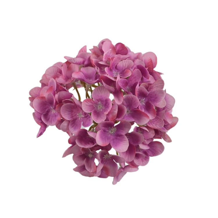 Kwiat sztuczny hortensja w kolorze różowym 14 cm