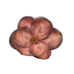 Sztuczna gumowa magnolia w kolorze podpalanym brązie 15 cm