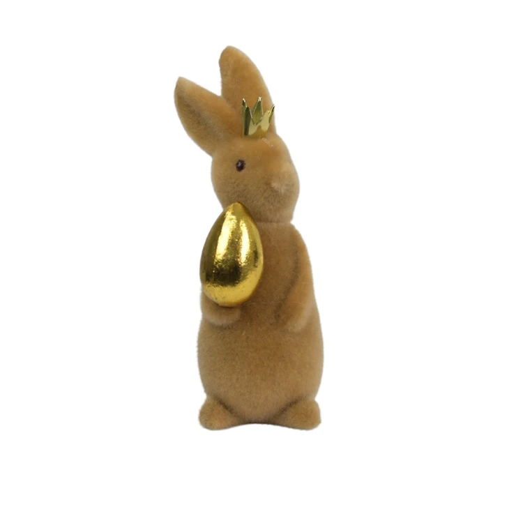 Sztuczny silikonowy zajączek w kolorze karmelowym 20 cm