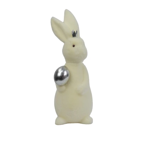 Sztuczny zajączek silikonowy w kolorze białym 30 cm