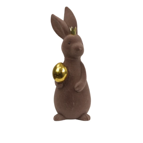 Sztuczny zajączek silikonowy w kolorze czekoladowym 30 cm