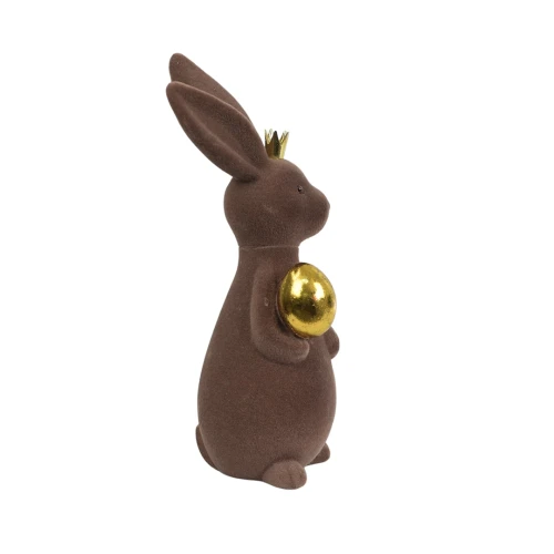 Sztuczny zajączek silikonowy w kolorze czekoladowym 30 cm