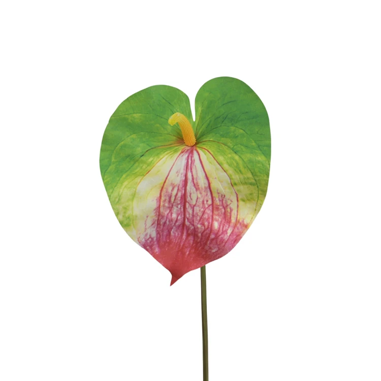 Sztuczne duże anturium w kolorze zielono/czerwonym 86 cm