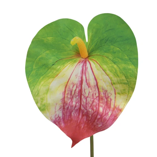 Sztuczne duże anturium w kolorze zielono/czerwonym 86 cm