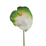 Sztuczne duże anturium w kolorze zielono/białym 86 cm