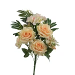 Sztuczny bukiet róży z dodatkami w kolorze łososiowym 52 cm
