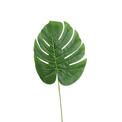Sztuczny gumowy liść monstery w kolorze zielonym 57 cm