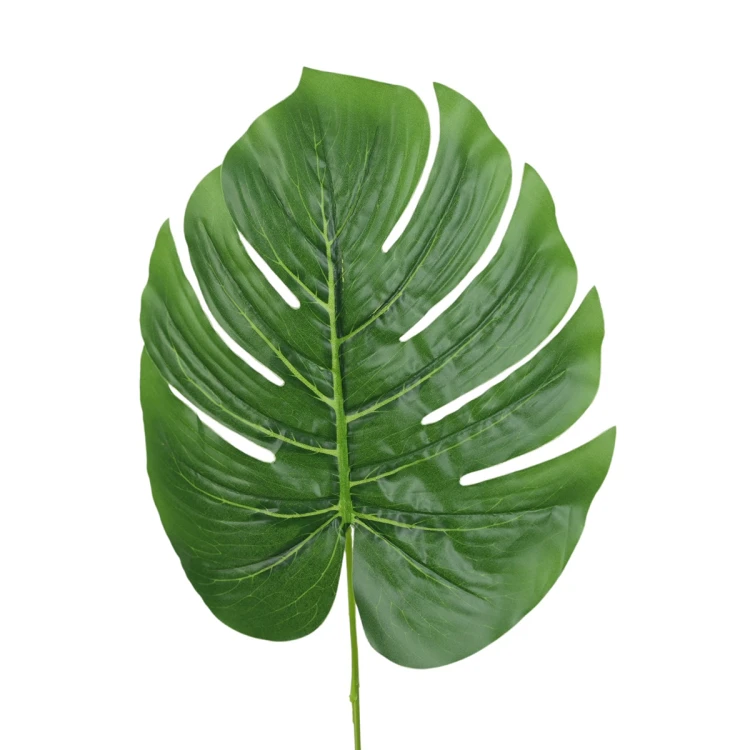 Sztuczny gumowy liść monstery w kolorze zielonym 57 cm