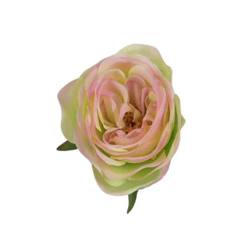 Sztuczna różyczka w kolorze zielono/różowym 7 cm