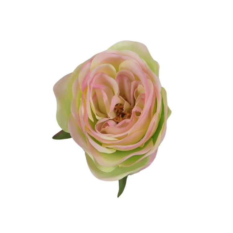 Sztuczna różyczka w kolorze zielono/różowym 7 cm