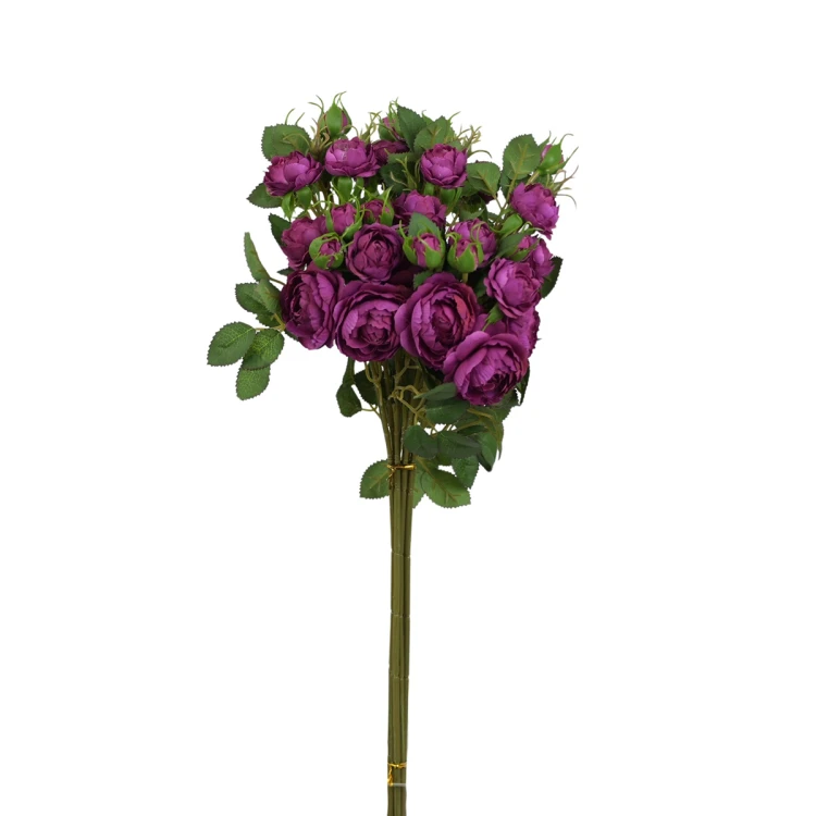 Sztuczna wiązka mini gałązek róż w kolorze słodkiej fuksji 50 cm