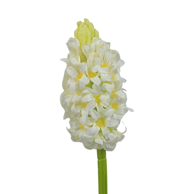 Sztuczny hiacynt pojedynczy w kolorze białym 42 cm