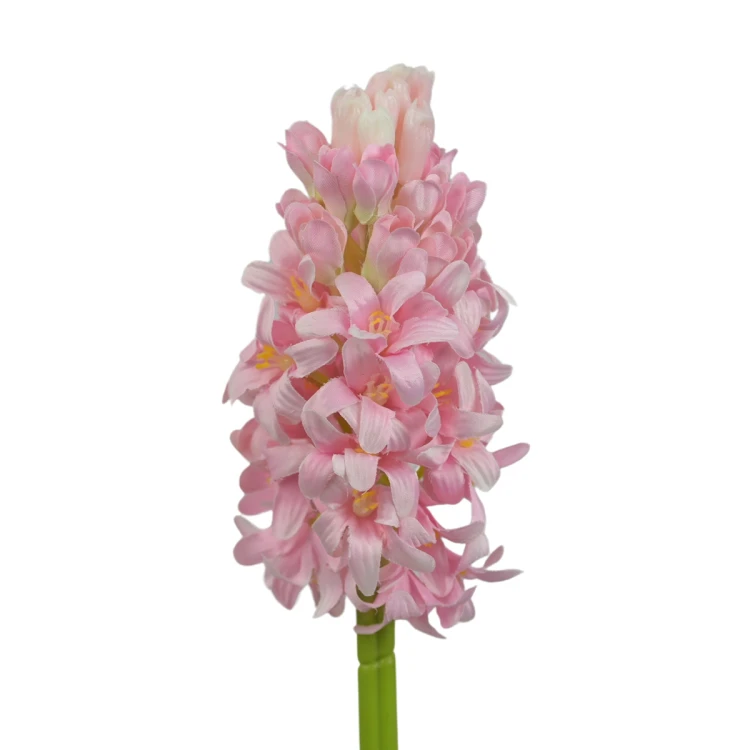 Sztuczny hiacynt pojedynczy w kolorze jasno różowym 42 cm