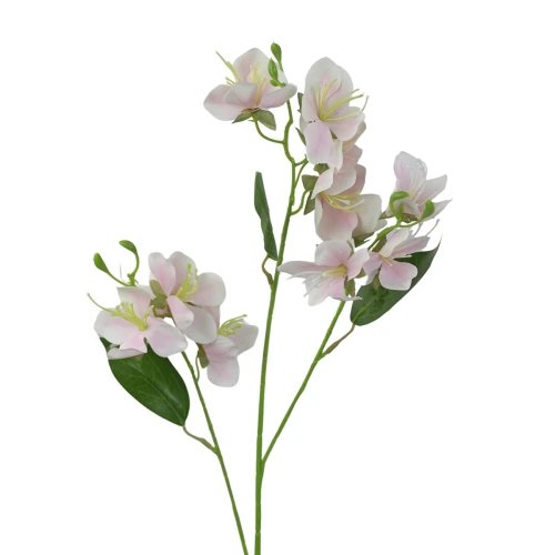 Sztuczna gałązka ozdobnych kwiatów w kolorze jasno różowym 72 cm