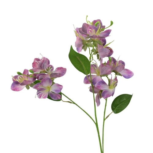 Sztuczna gałązka ozdobnych kwiatów w kolorze ciemno fioletowym 72 cm