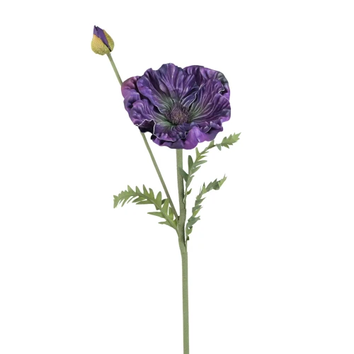 Sztuczny mak piankowy w kolorze fioletowym 80 cm