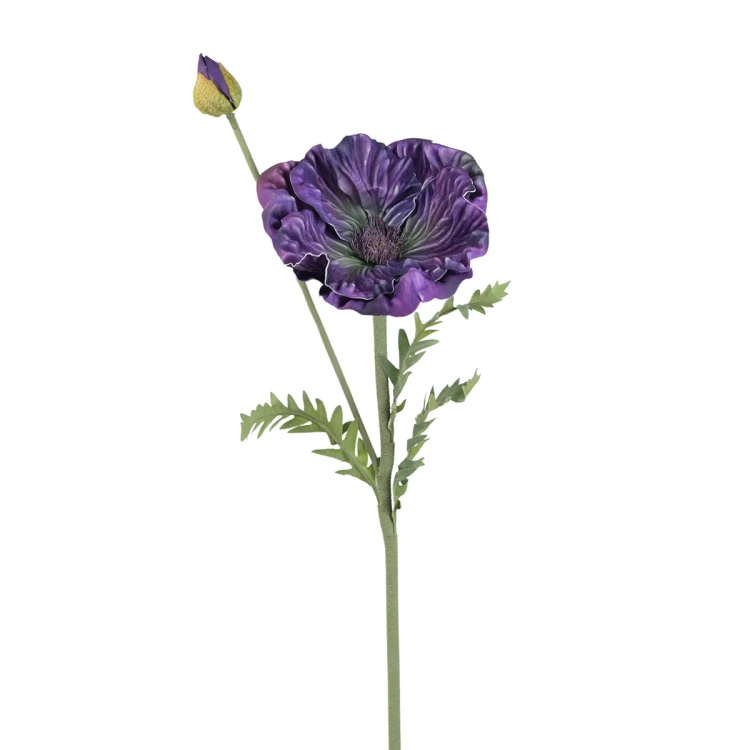 Sztuczny mak piankowy w kolorze fioletowym 80 cm